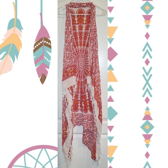 Jackets & Blazers - Long Boho sleeveless vest